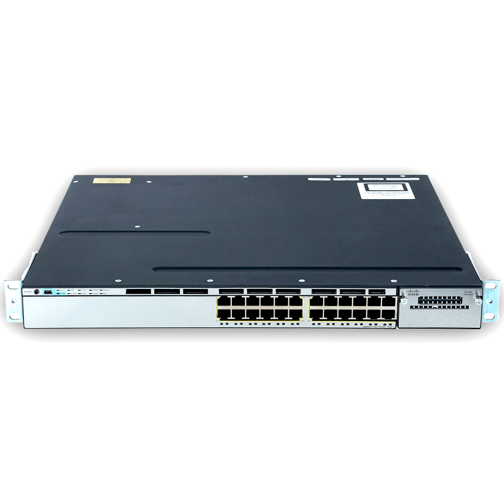 Cisco Catalyst 3750X 24 Port PoE IP Base Switch WS-C3750X-24P-S Front