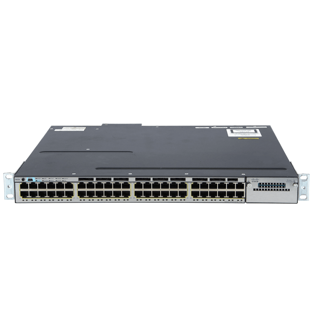 Cisco WS-C3750X-48PF-S Switch Catalyst 3750X 48 Port Full PoE IP Base Front Anschlüsse Ports