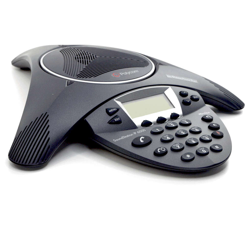 POLYCOM SoundStation IP 6000 SIP-Konferenztelefon 2201-15600-001 seitlich von vorne