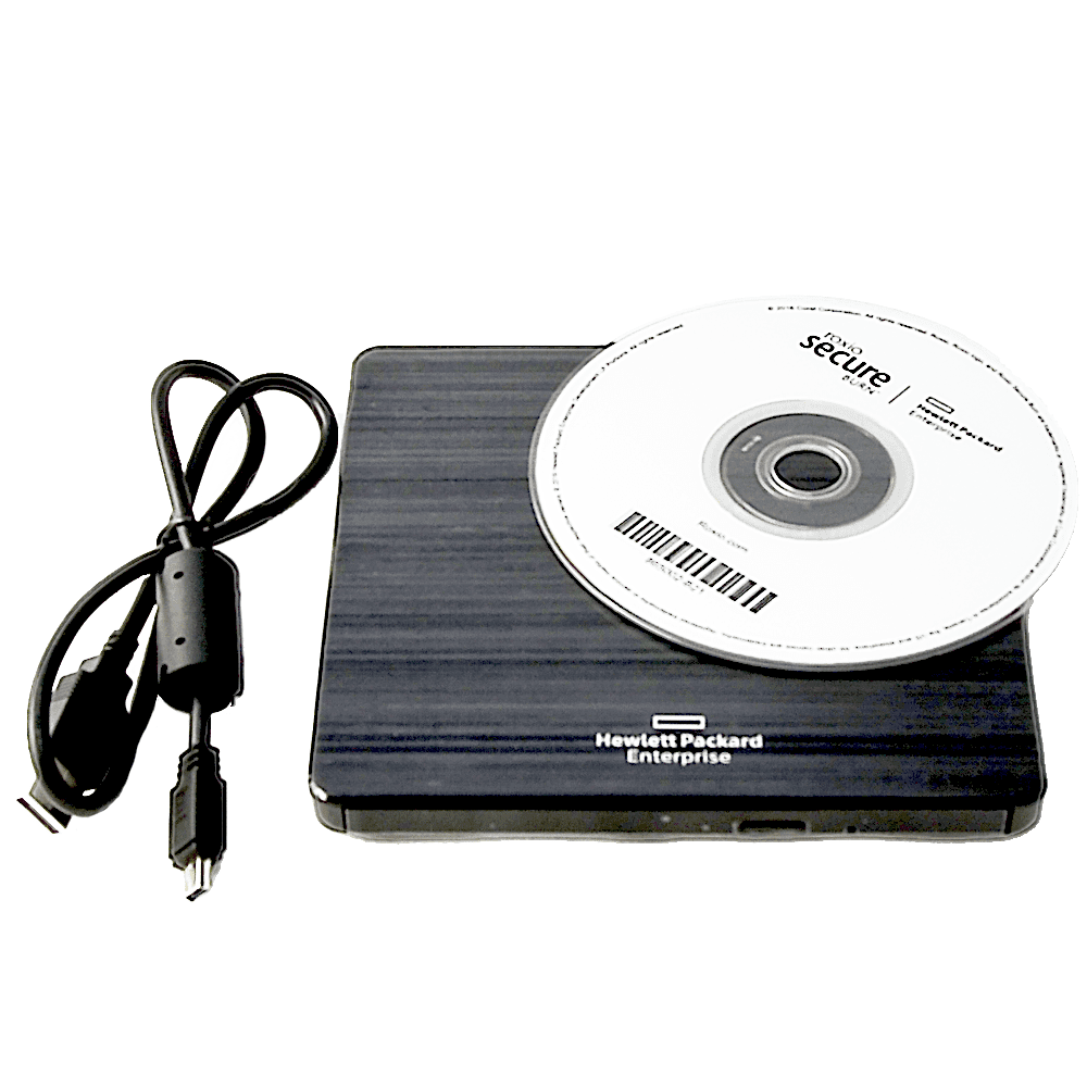 HPE Mobiles optisches USB-DVD-RW-Laufwerk 701498-B21 inkl. Zubehör Anschlusskabel USB und Installations CD
