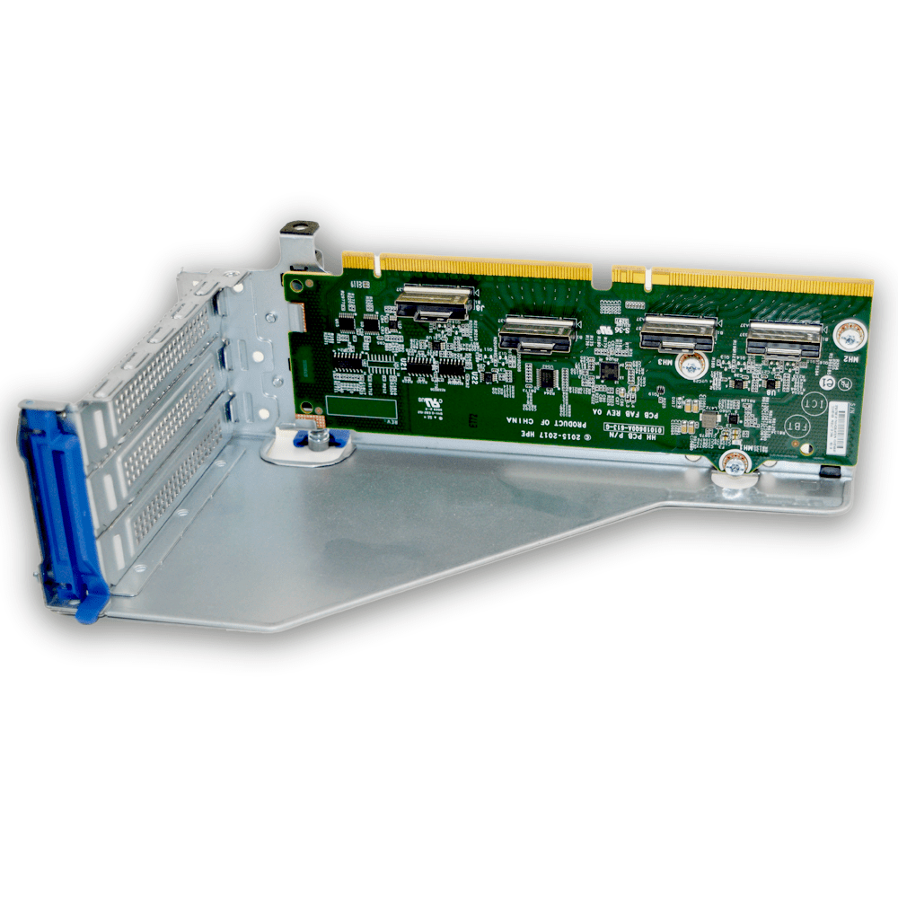 HPE Primary PCI Riser Cage und DL380 Gen10 4-port 8 NVMe Primary 875087-001 + 871820-001 innenansicht