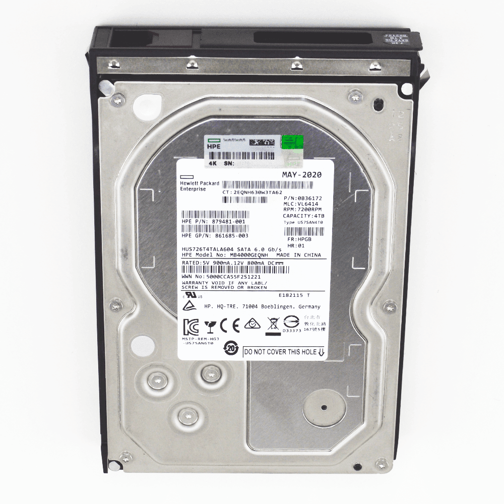 HPE 879481-001 HPE 4TB SATA 6G 7.2K LFF SC DS HDD von Technikguru Unterseite