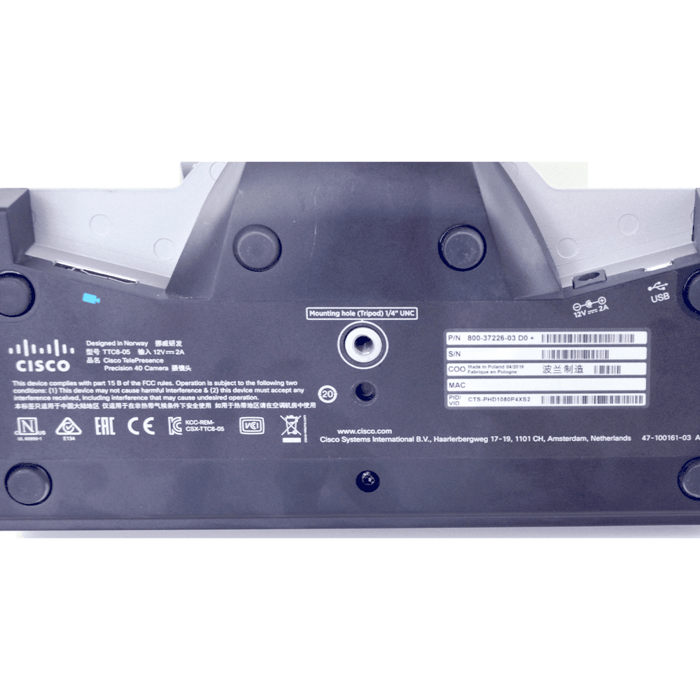 Cisco TelePresence Kamera 1080p PrecisionHD TTC8-05 Conference CTS-PHD1080P4XS2 Unterseite